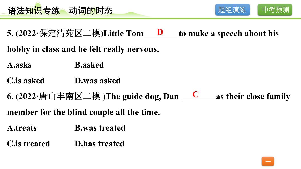 9.专题九 动词的语态（精练册）第4页