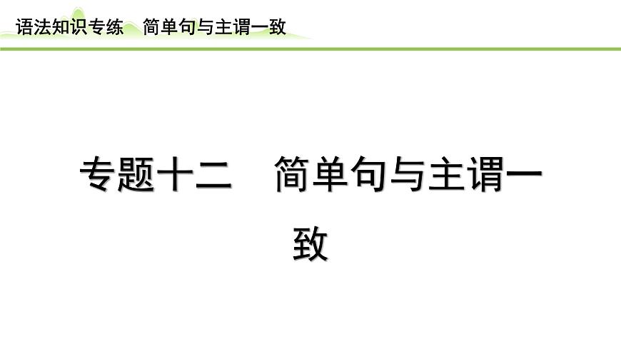 12.专题十二 简单句与主谓一致（精练册）第1页