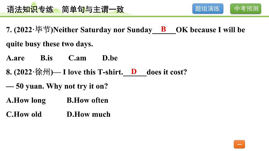 12.专题十二 简单句与主谓一致（精练册）第5页