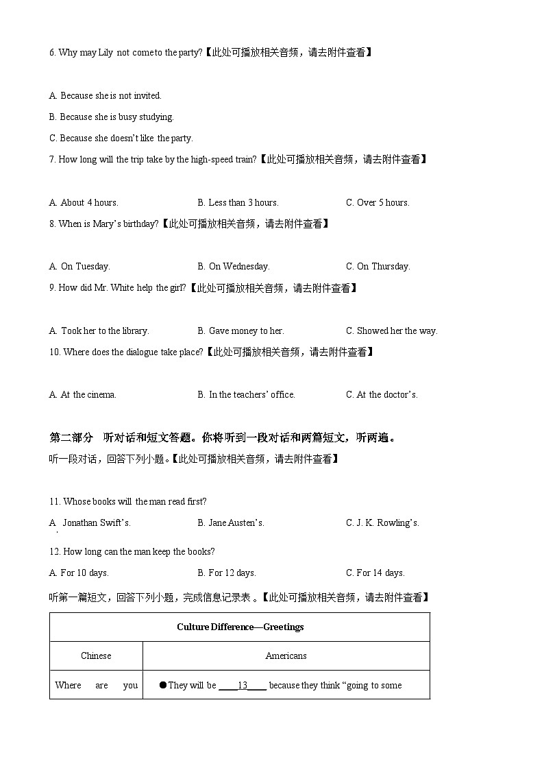 精品解析：江苏省盐城市鹿鸣路初级中学2022-2023学年八年级下学期期中考试英语试题（含听力）（原卷版）第2页