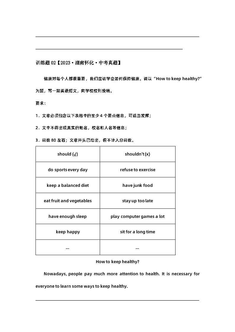 2024中考英语压轴专题训练-专题16书面表达-材料类专练（含解析）第2页