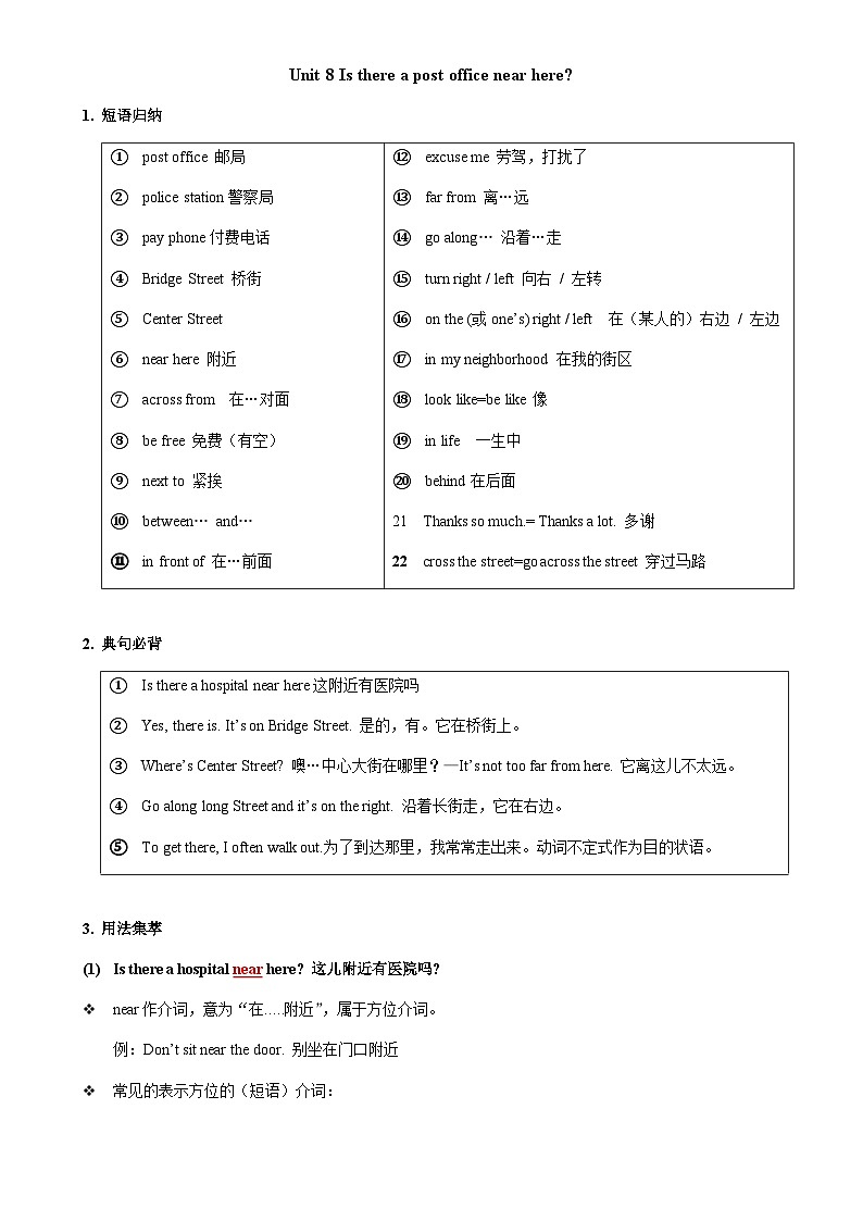人教版七年级下册英语Unit 8 知识点语法归纳总结01