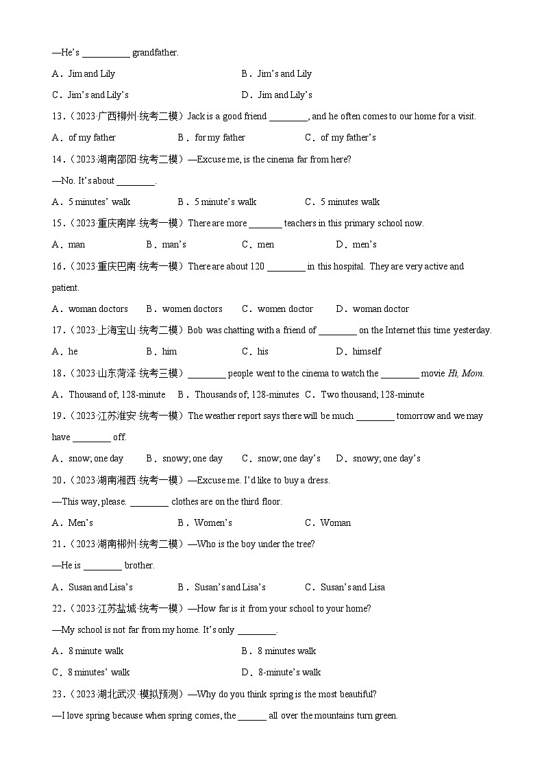 专题06 名词100题第2页