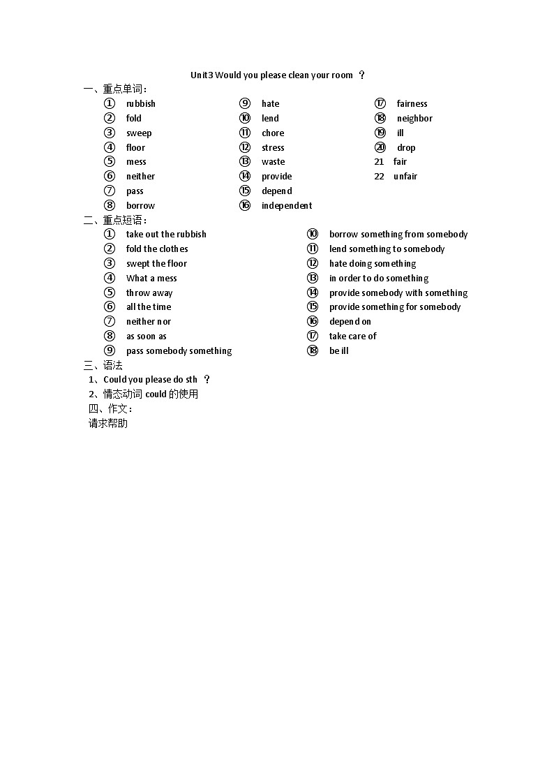 Unit 1 - 5 期中考试复习资料＋习题 人教版英语八年级下册03