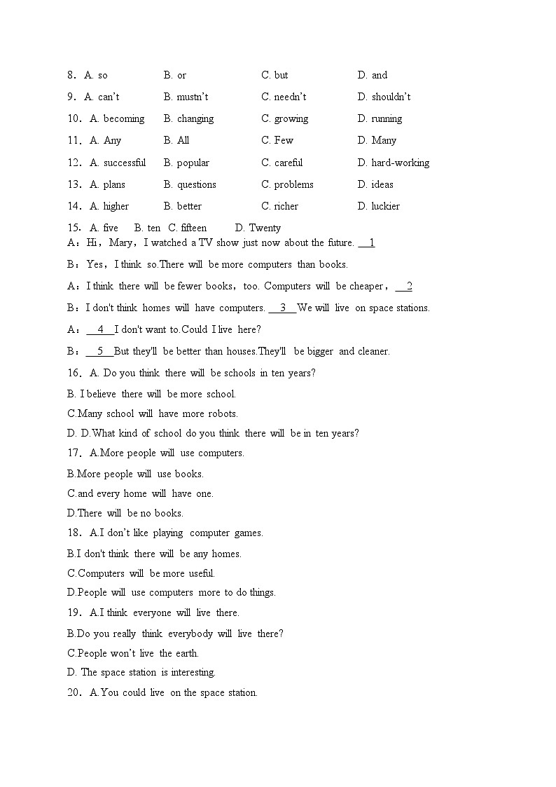 济南市莱芜区莲河学校2023-2024学年七年级下学期第一次学情检测英语试卷(含答案)02