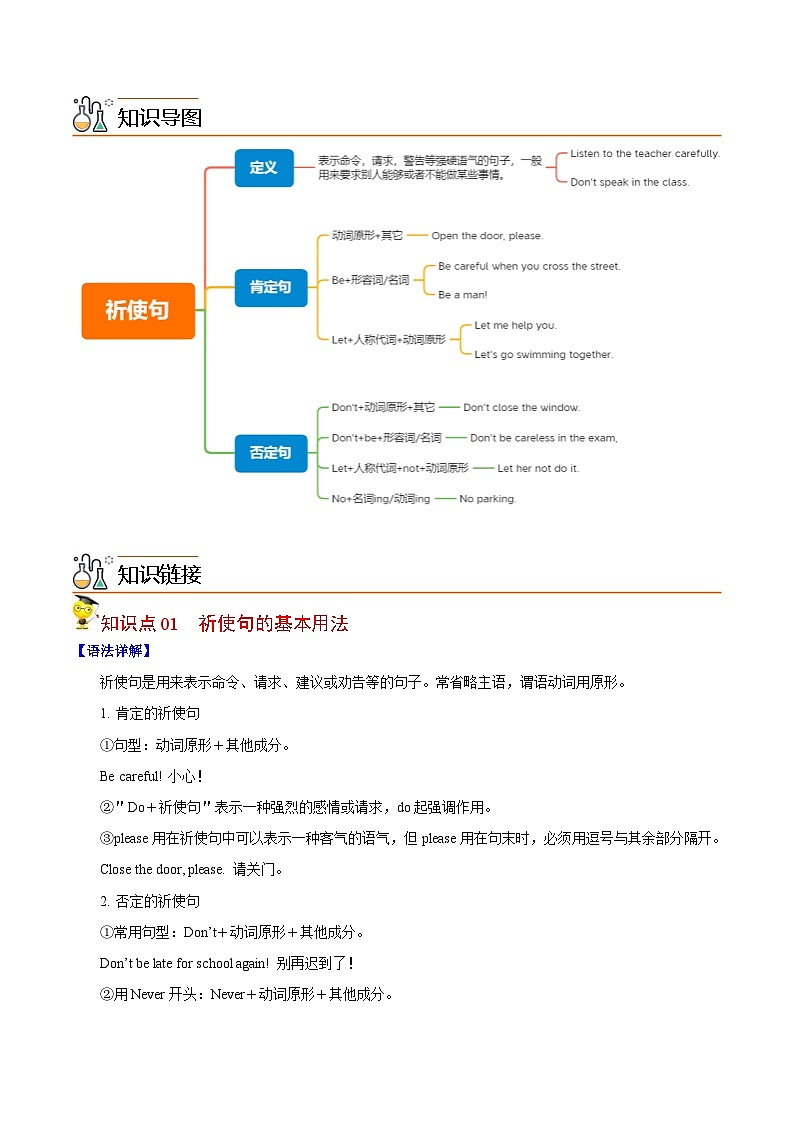 中考英语二轮复习核心语法逐个突破专题24 祈使句和倒装句（含解析）第2页