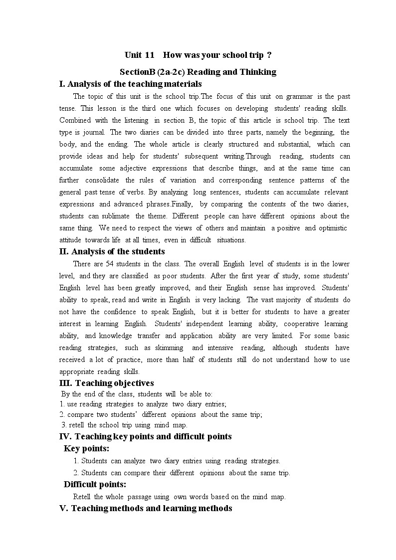 Unit11Section2a-2c 教学设计 人教版英语七年级下册第1页
