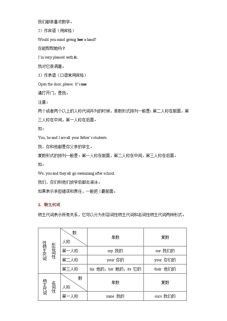 中考英语一轮复习知识清单一遍过专题02-代词（含解析）02