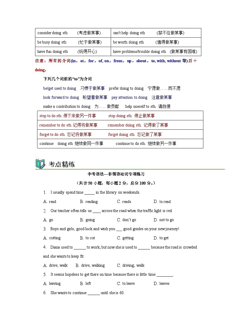 语法专题九 非谓语动词【考点精讲精练】-2023年中考语法一点通（学生版）第3页