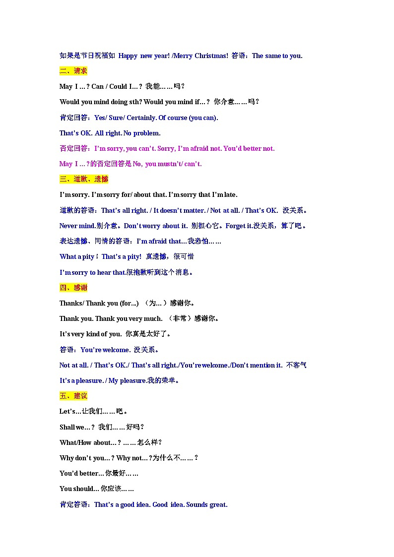 语法专题十七 情景交际【考点精讲精练】-2023年中考语法一点通（学生版）第2页