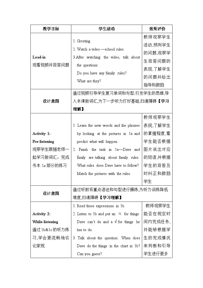 Unit4  Don’t eat in class第3课时Section B (1a—1d)精品教案（人教版七下）02