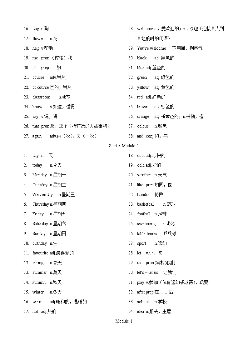 专题3.初中英语外研版单词表单词表(按单元顺序)(七年级至九年级)（背诵版）第3页