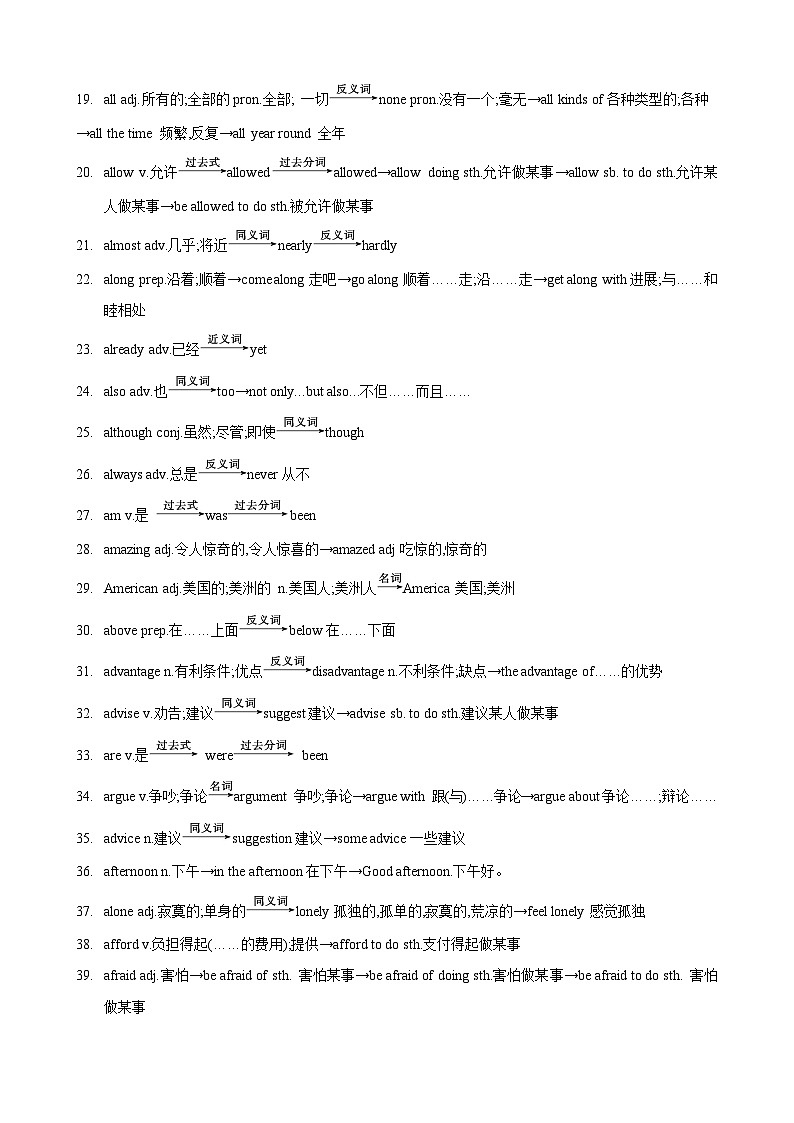 专题06 中考考纲词汇考点突破（800词）-【一轮复习】备战2024年中考英语一轮复习讲义（人教版）02