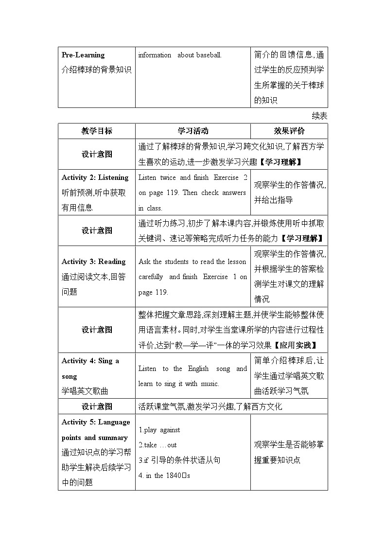 Lesson 45  Baseball Season精品教案（冀教版七下）02
