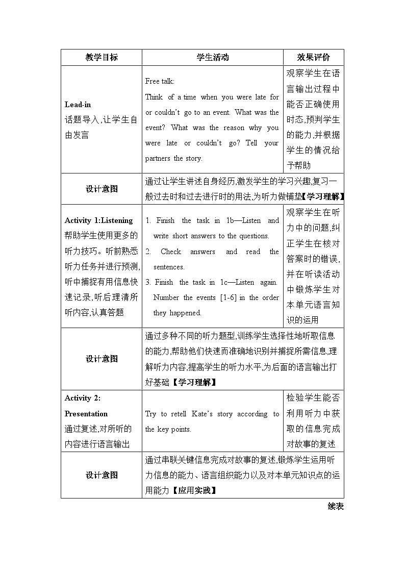 Unit 5  What were you doing when the rainstorm came第3课时Section B (1a—1d)教案（人教版八下）02