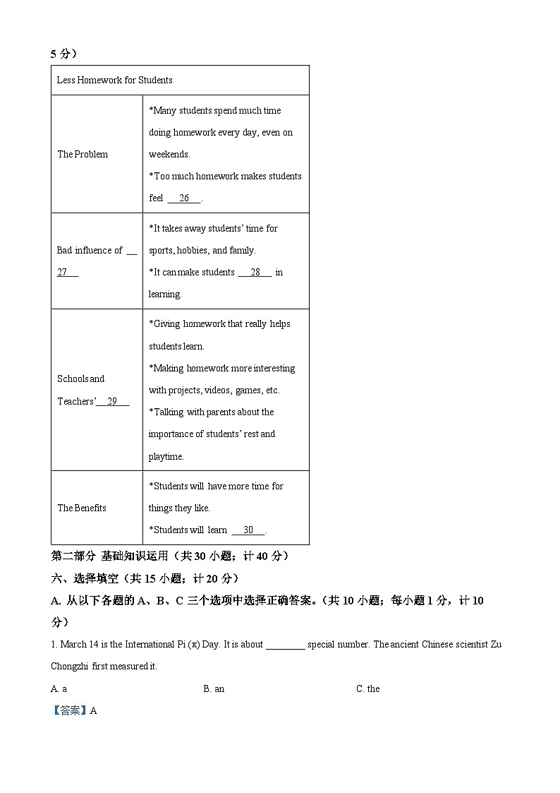2024年四川省成都市邛崃市中考一模英语试题（原卷版+解析版）03