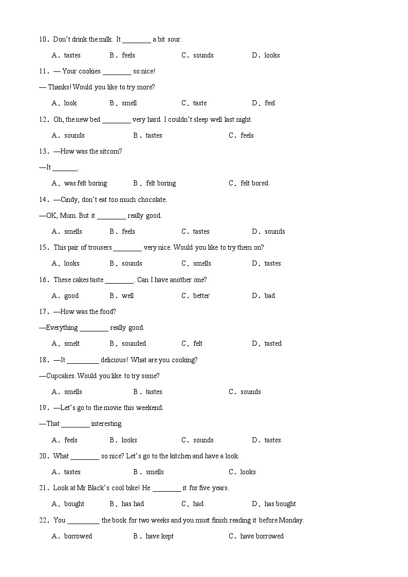 专题02 期中复习之模块重点语法100题(Module 1-5)-2023-2024学年八年级英语下学期期中复习查缺补漏冲刺满分（外研版）第2页