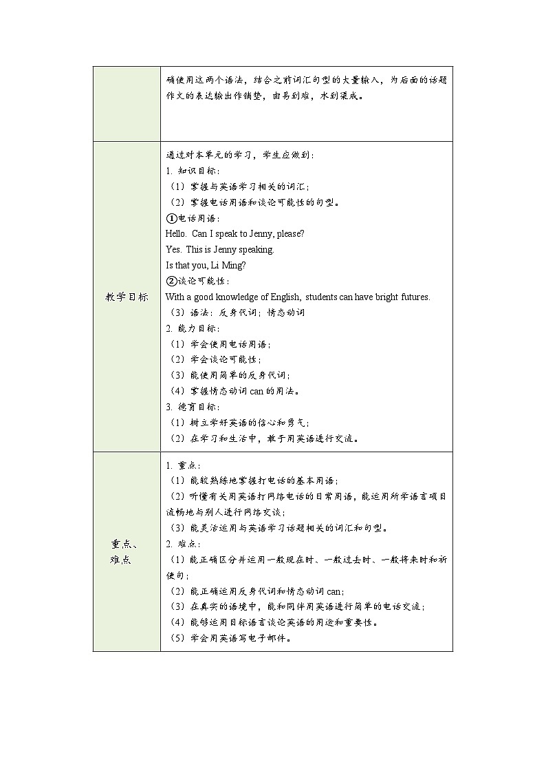 冀教版七年级英语下册第五单元（同步教学设计）02