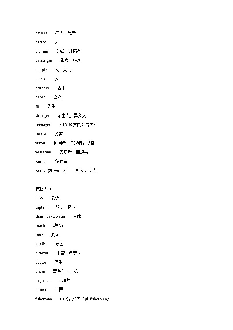 初中英语考试1600词分类速记第3页
