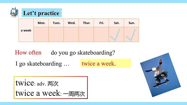 人教版初中英语8上Unit2 How often do you exercise Section A(Grammar Focus－3c)课件+教案+音频06