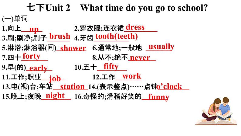 【期中讲练测】人教版七年级下册英语 专题01 Units 1-2 复习（考点串讲）课件05