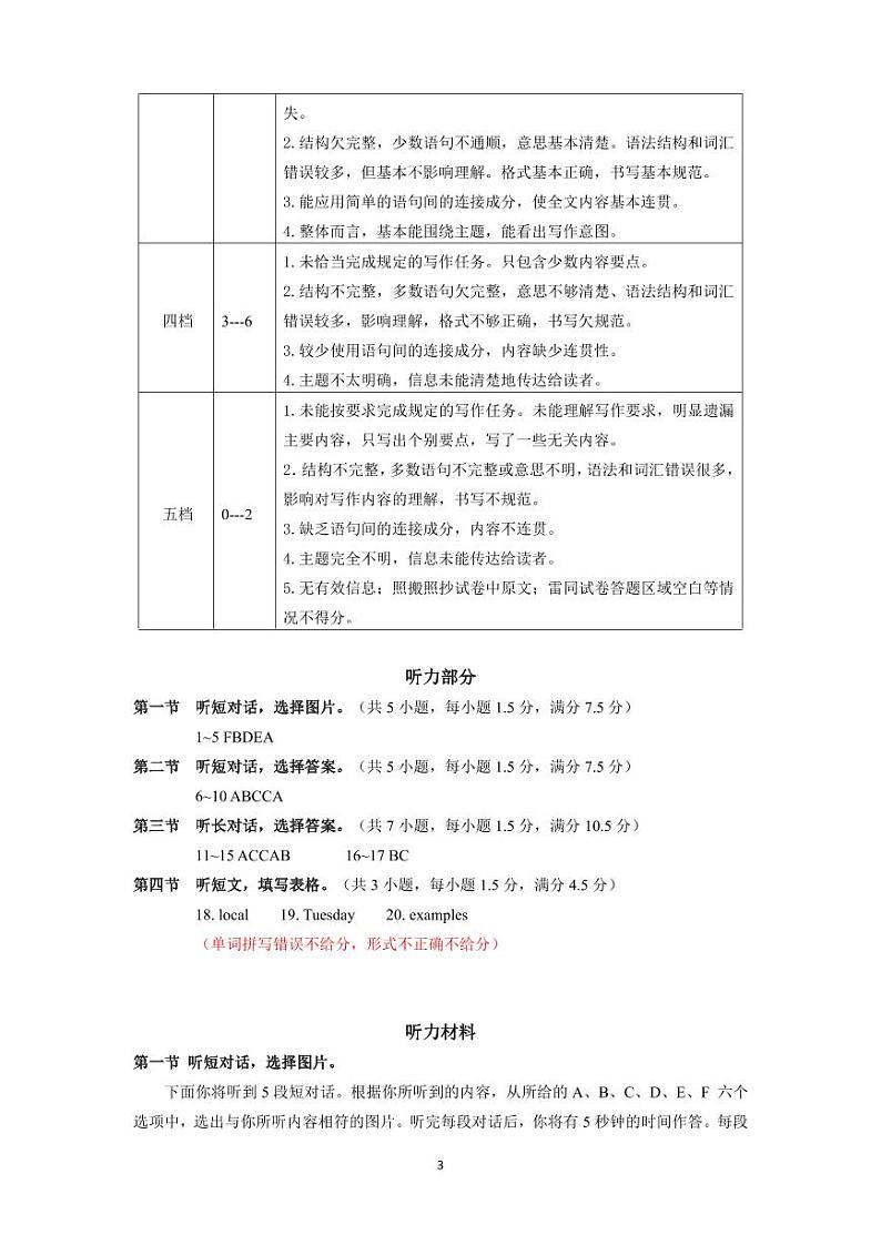 2024年湖北省恩施市中考一模英语试卷03