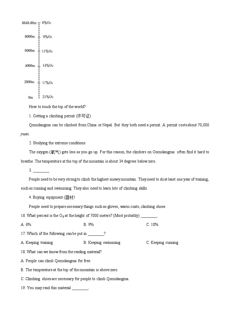 2024年贵州省遵义市汇川区中考一模英语试题（原卷版+解析版）03