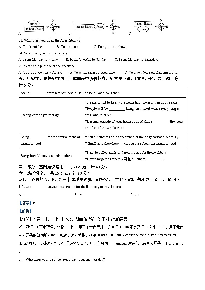 2024年四川省成都市第四十三中学校中考一模英语试题（原卷版+解析版）02