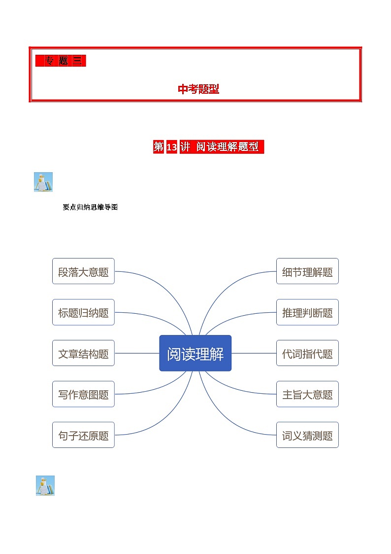 2024年中考英语复习分项专题第13讲阅读理解题型（原卷版）第1页