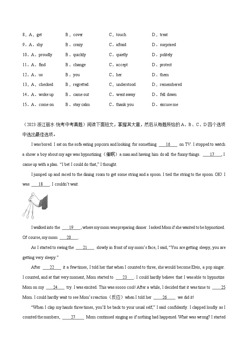 专题01 完形填空（名校模拟+地区真题）-冲刺2024年中考英语题型预测（浙江专用）第2页