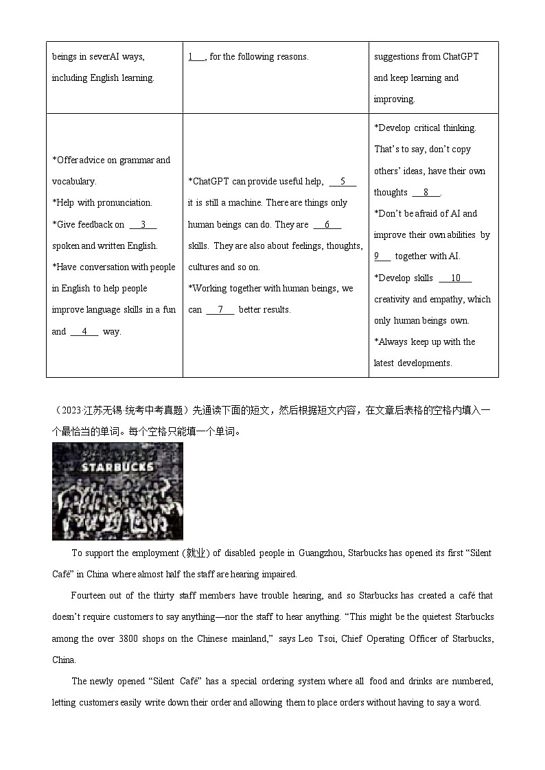 专题32 阅读填表-备战2024年中考英语常考语法点+题型练习(中考真题+名校新真题)(江苏专用)第2页