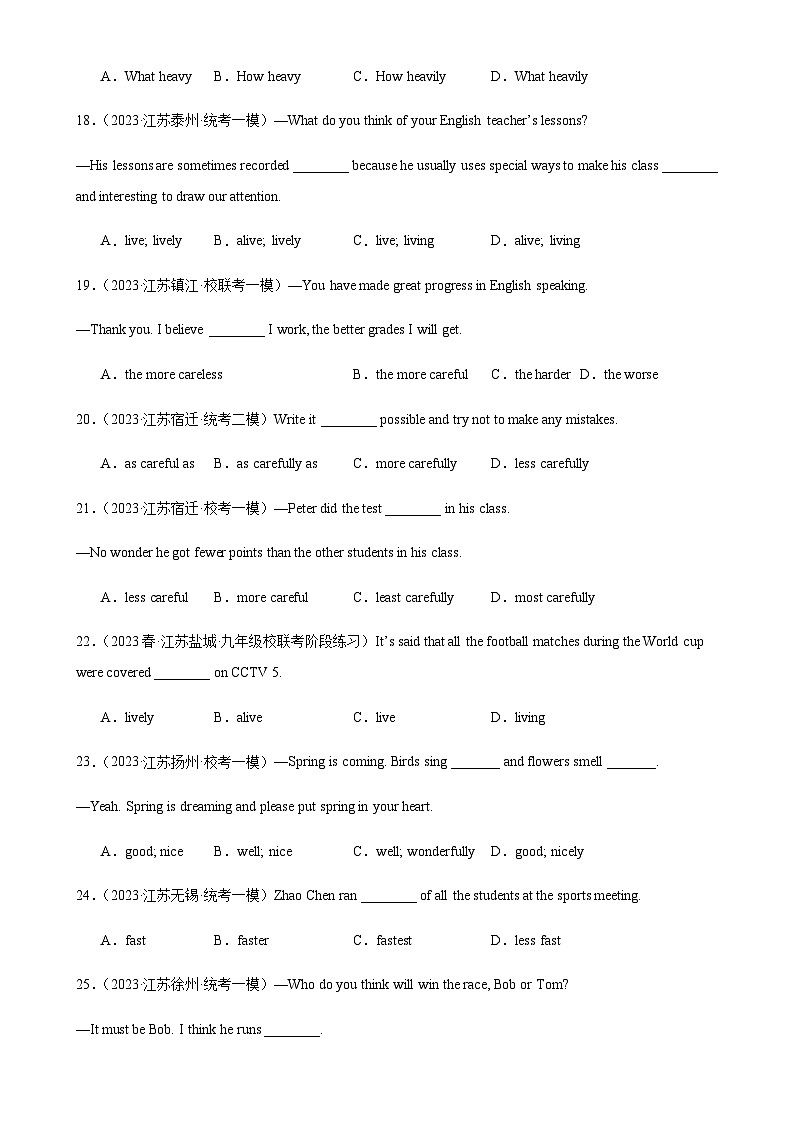 2024年中考英语语法专练12副词含答案第3页