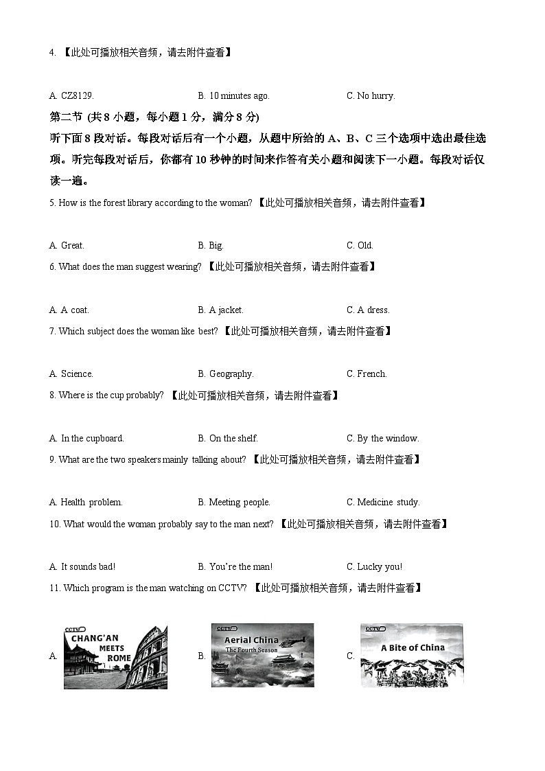 2024年湖北省武汉市中考一模英语试题（原卷版+解析版）02