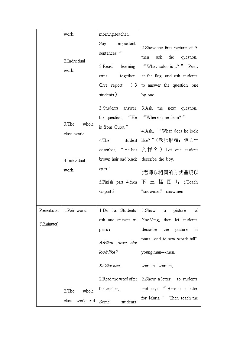 仁爱版英语七年级上册 Unit 2  Looking Different (2) 教案03
