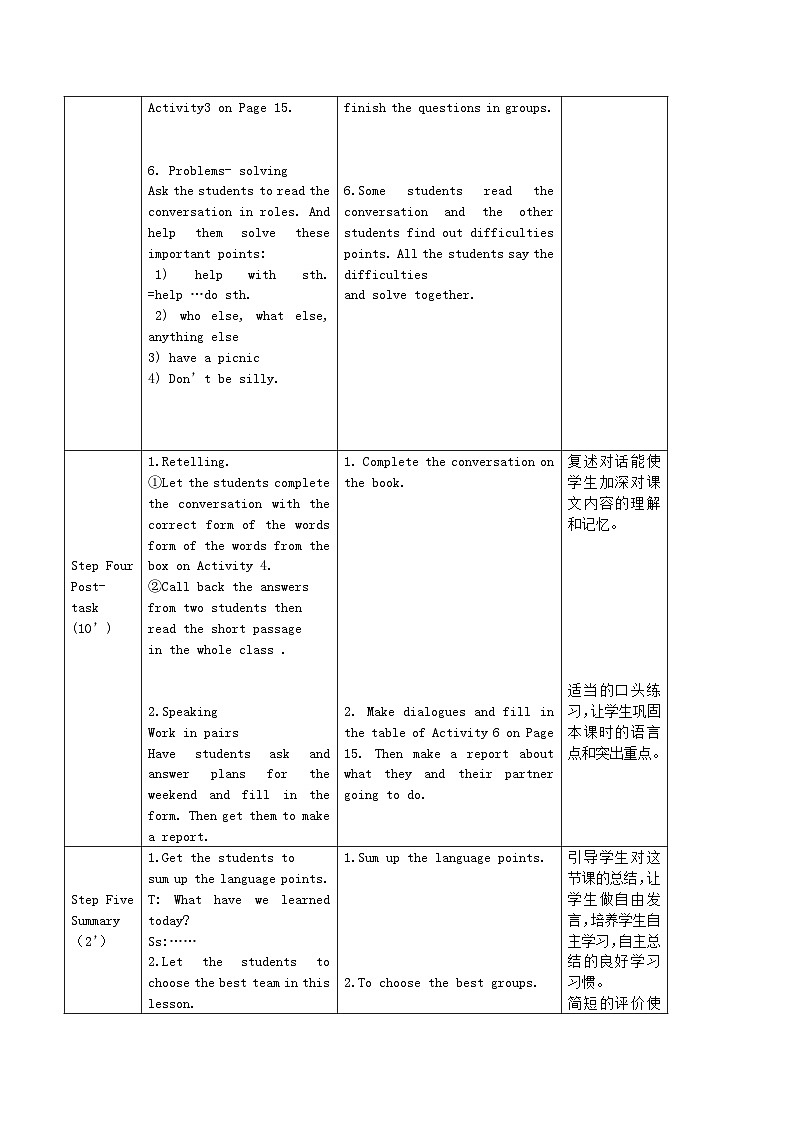 2024七年级英语下册Module3Makingplans教学设计（表格式外研版）03