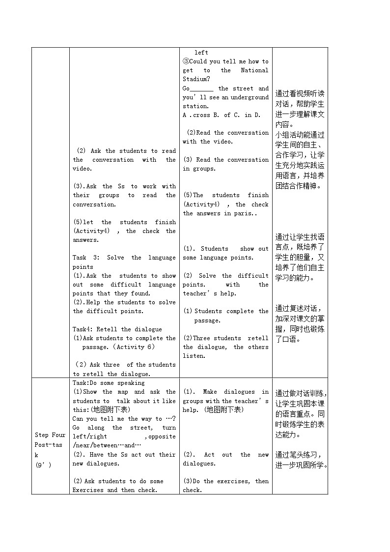 2024七年级英语下册Module6Aroundtown教学设计（表格式外研版）03