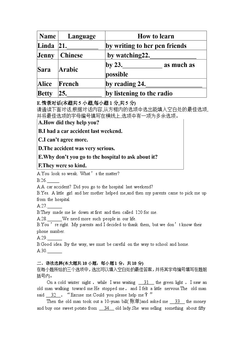 广东省惠州市2023-2024学年八年级下学期+英语期中试卷03