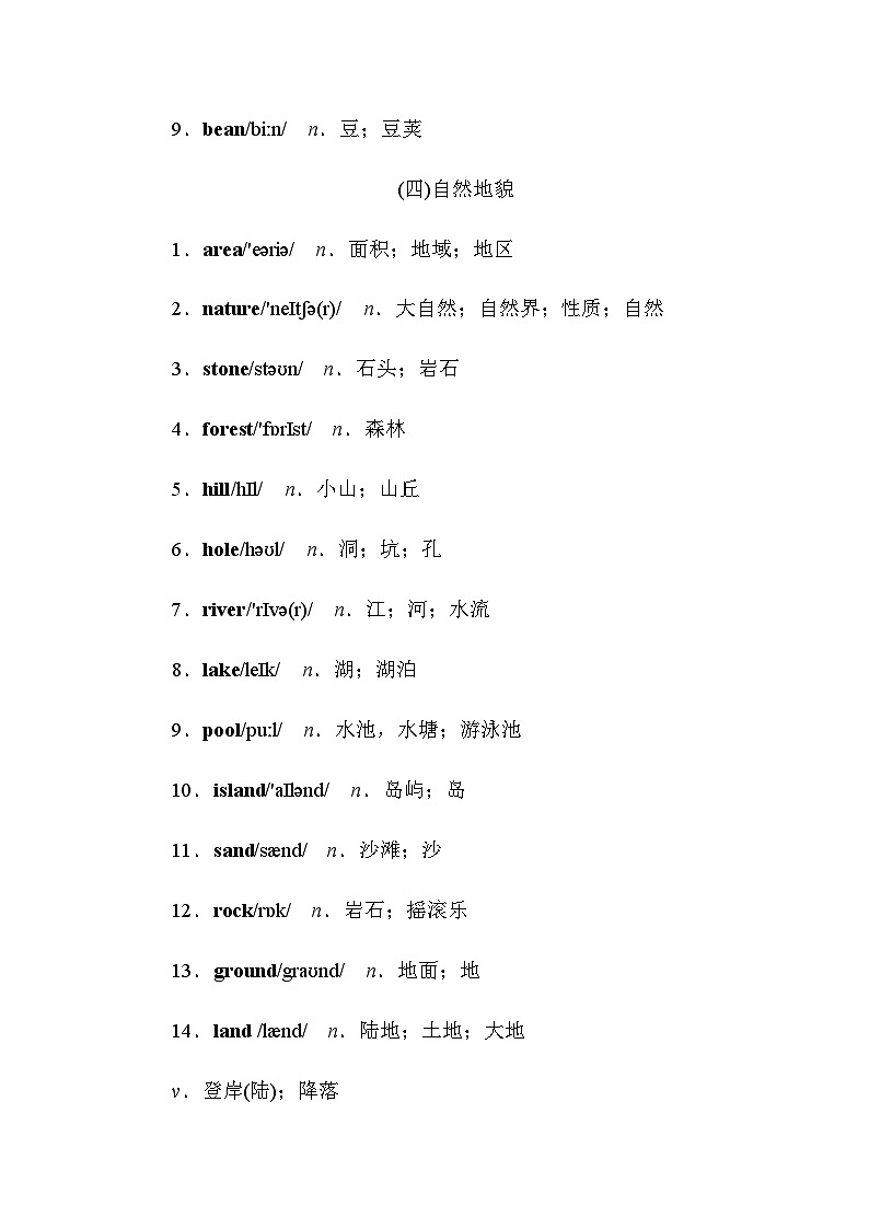 人教版中考英语复习知识点第19天词汇背记02
