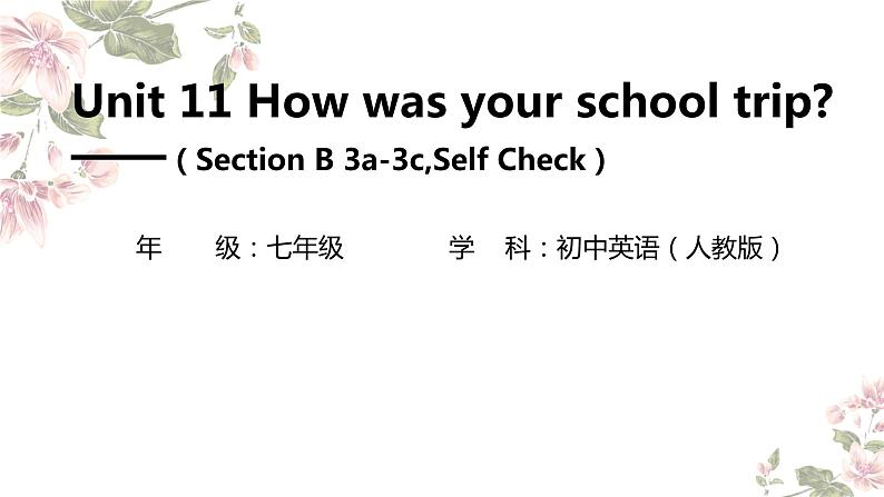 Unit+11+How+was+your+school+trip？Section+B+3a—3c+Self+check-教学课件++++2023-2024学年人教版英语七年级下册+第1页