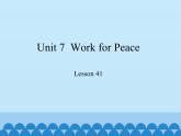 冀教版英语九年级全一册 Unit 7  Work for Peace Lesson 41_ 课件