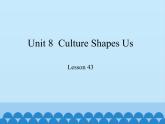 冀教版英语九年级全一册 Unit 8  Culture Shapes Us Lesson 43_ 课件