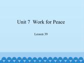 冀教版英語九年級全一冊 Unit 7  Work for Peace Lesson 39_ 課件