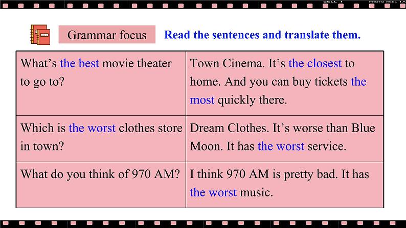 人教版初中英语8上Unit4 What's the best movie theater Section A(Grammar Focus－3c)课件+教案+音频06