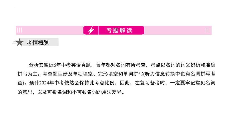 2024年中考英语二轮语法复习课件：专题一 名词02