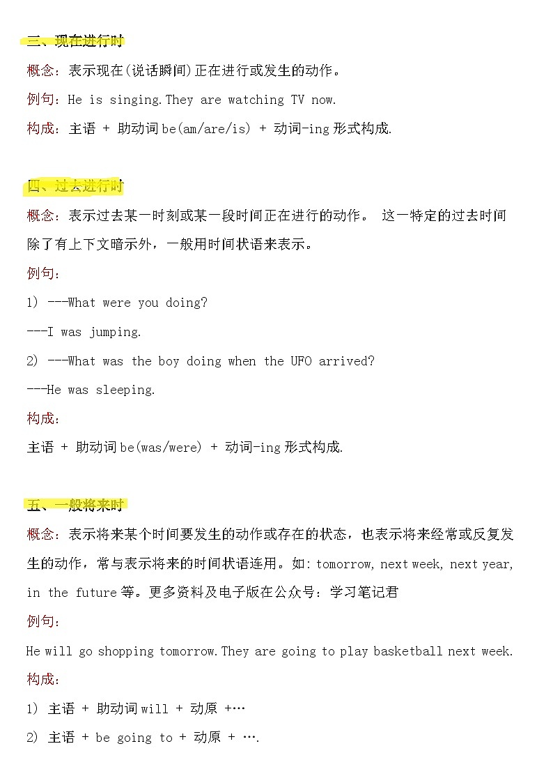 初中英语基础语法汇总归纳学案02