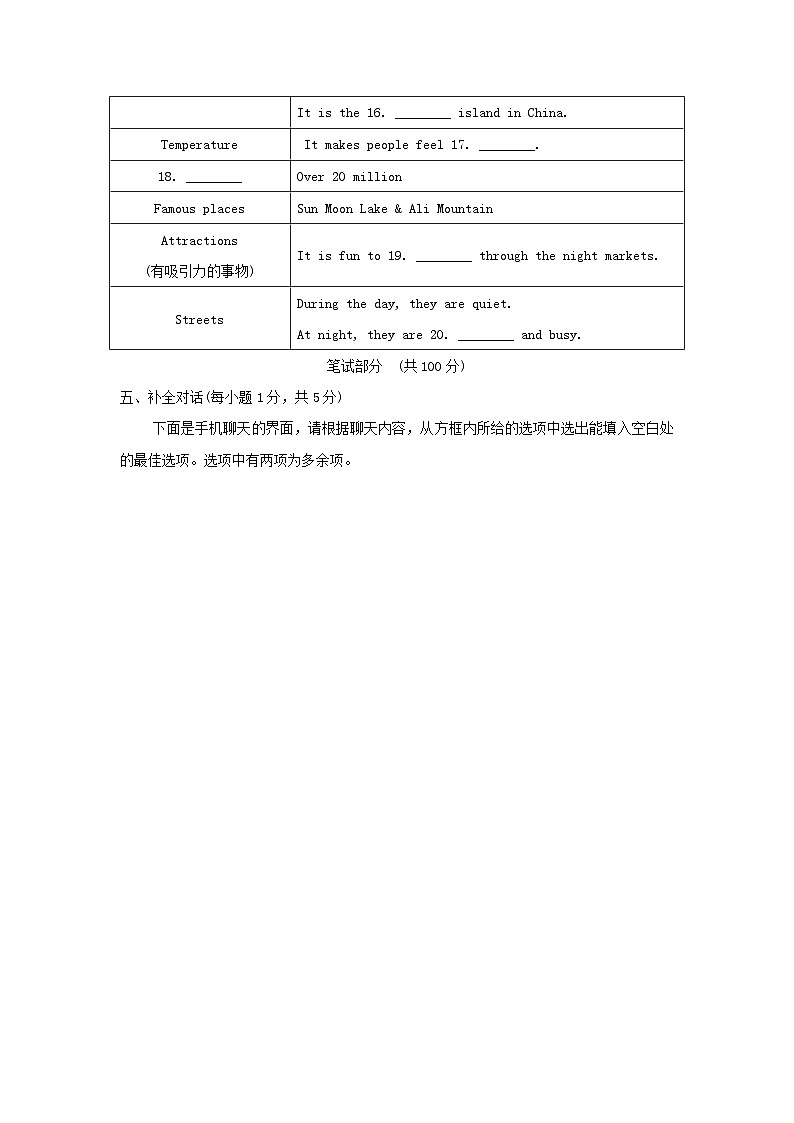 山西省2024八年级英语下册Unit9Haveyoueverbeentoamuseum学情评估试卷（附答案人教新目标版）03