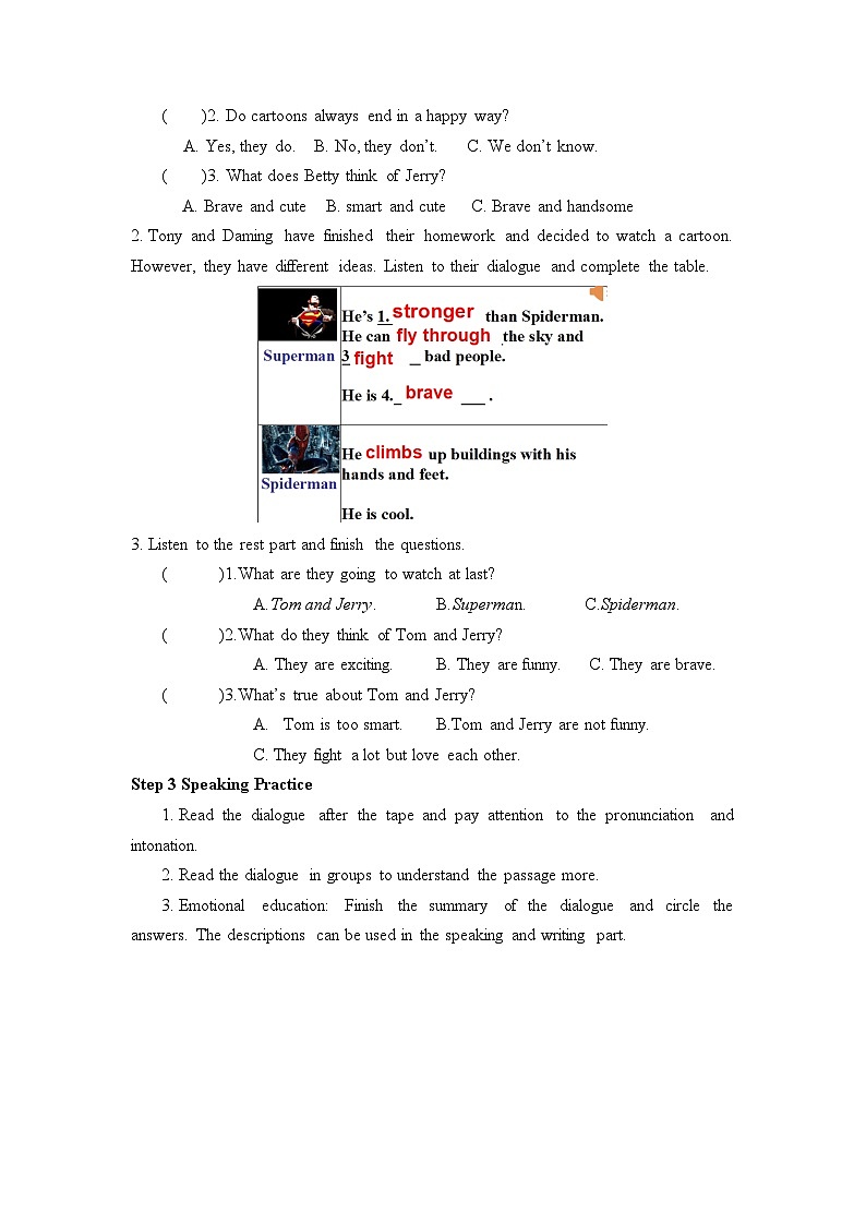 外研版八年级下册英语Module5Unit1教学设计第2页