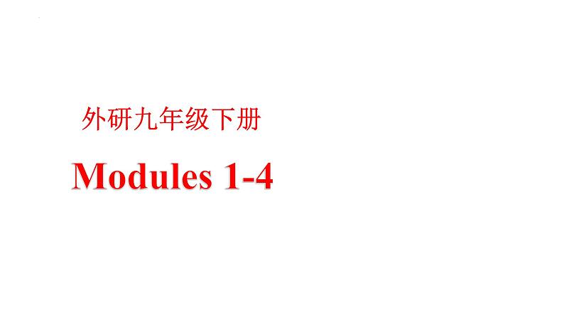 外研版九年级英语下册Modules 1  课件第1页