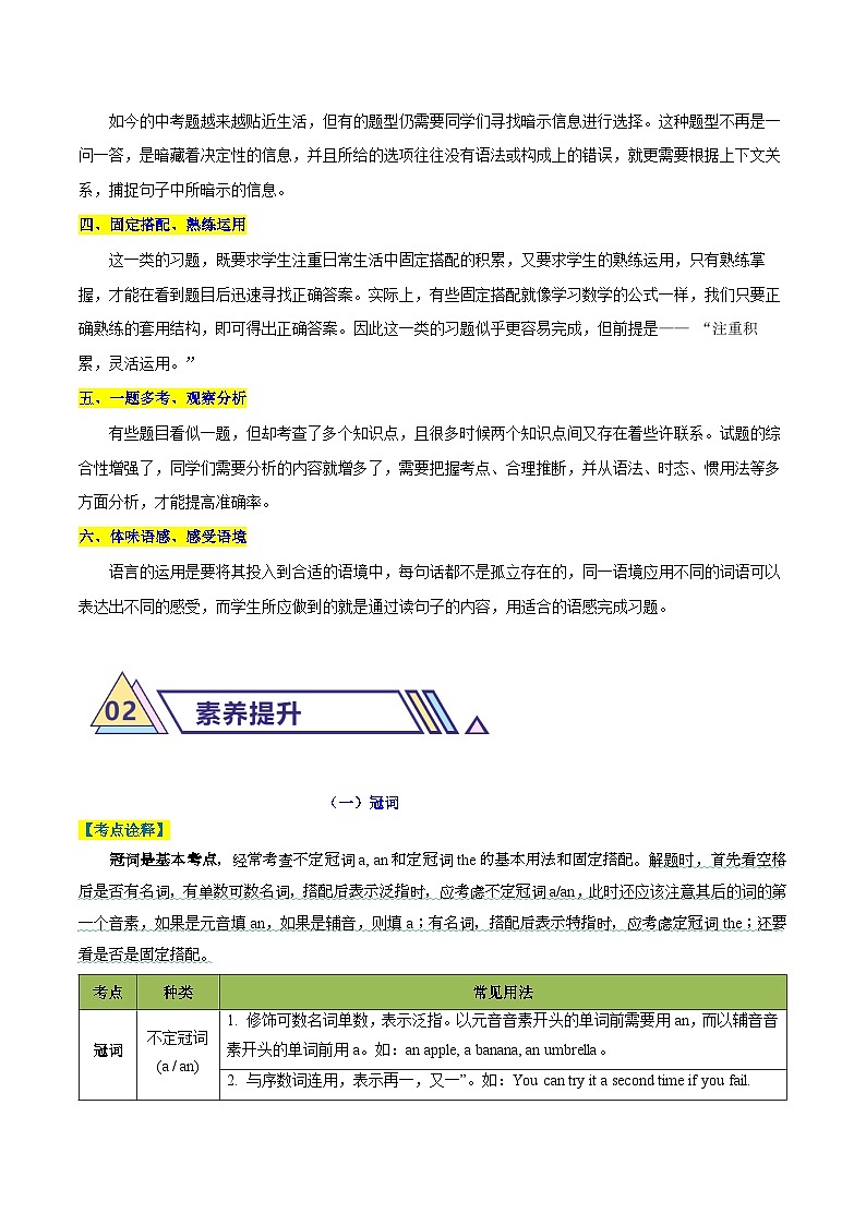 1 词法考点之冠词、介词、代词、名词（原题版）第2页