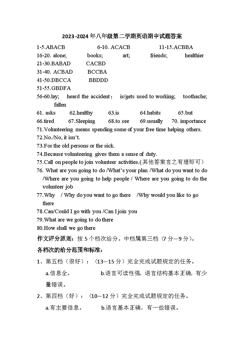 陕西省宝鸡市陈仓区2023-2024学年八年级下学期5月期中英语试题01